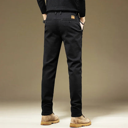 Pantalones KUBRO para hombre, informales, de algodón, color liso