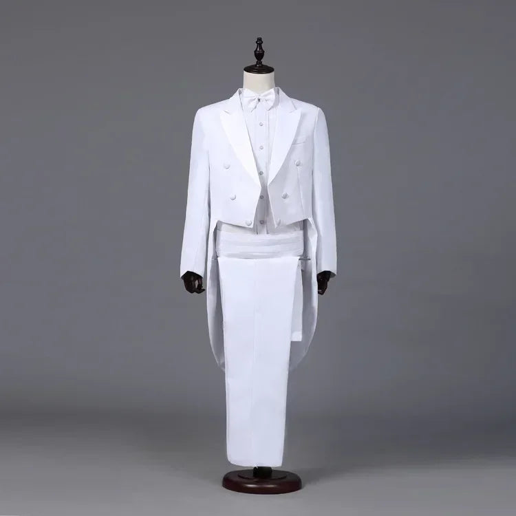 Traje de esmoquin para hombre, estilo vintage, formal, frac
