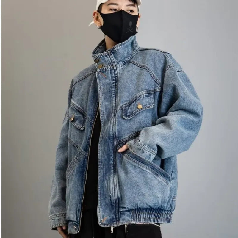 Chaqueta vaquera para hombre, primavera otoño