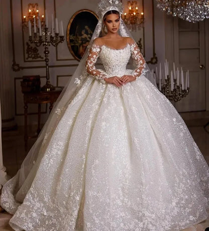 Vestidos de novia de princesa de lujo, vestido de novia vintage