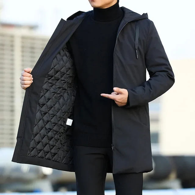 Gabardina de otoño e invierno para hombre, cortavientos, chaqueta de abrigo