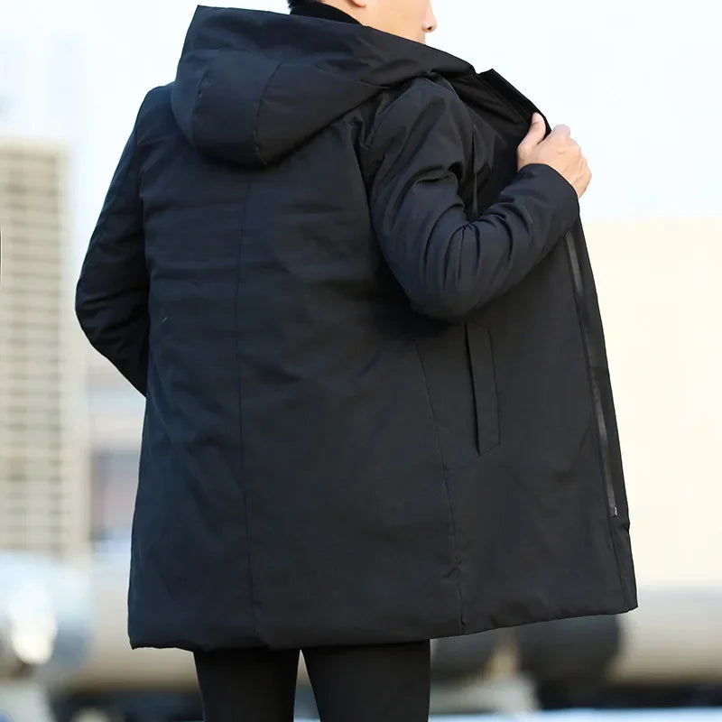 Gabardina de otoño e invierno para hombre, cortavientos, chaqueta de abrigo
