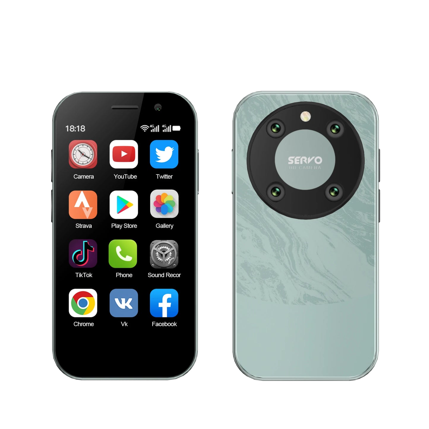 SERVO KING9000 Mini Smartphone 4G LTE, Android, Google Play, 16 GB