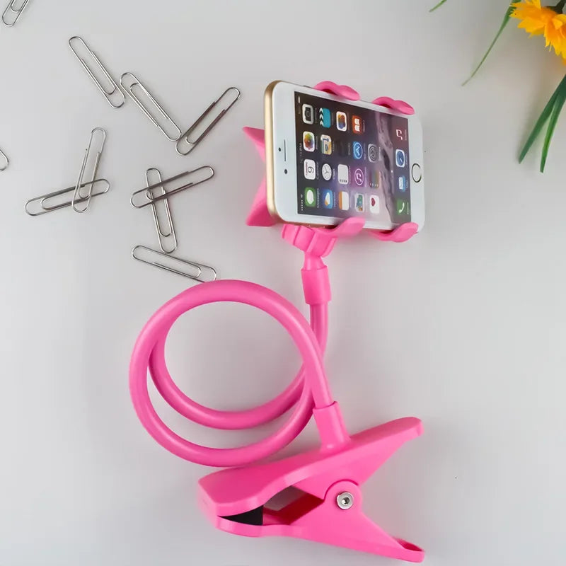 Soporte para teléfono móvil con clip de 360 grados, 70 cm, portátil