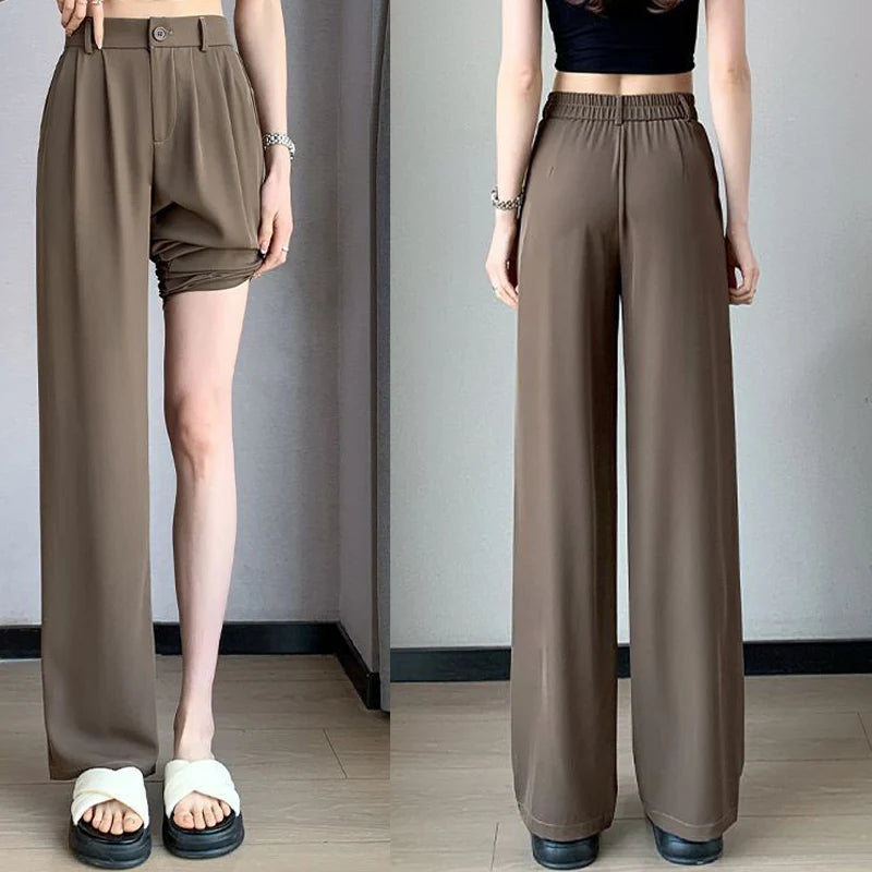 Pantalones de traje para mujer, pantalones clásicos de moda para dama