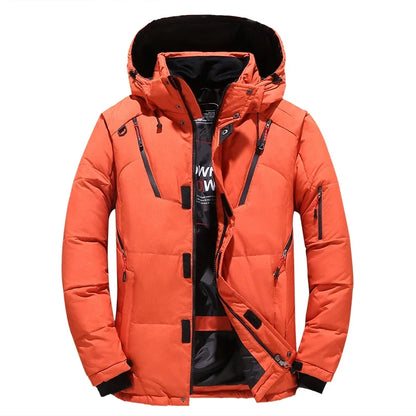 Chaqueta de plumón de pato blanca de invierno para hombre