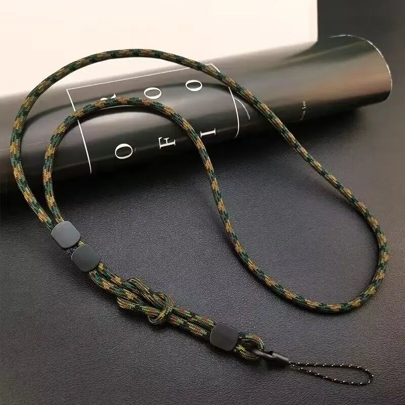Cadena larga para colgar en el cuello, tejida a mano, para teléfono móvil