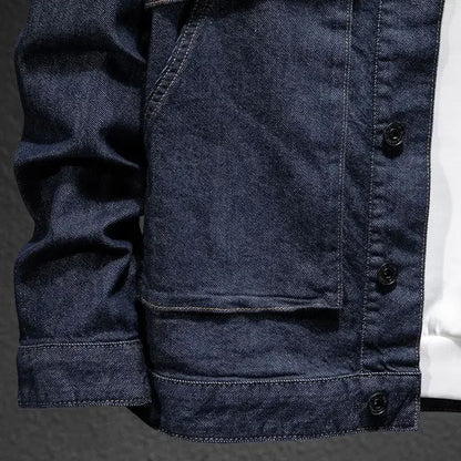 Abrigo vaquero para hombre, chaqueta vaquera gris