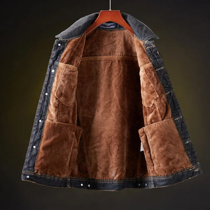 Chaquetas vaqueras de invierno para hombre, abrigos gruesos
