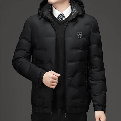 Parkas informales ajustadas con capucha para hombre, moda de otoño