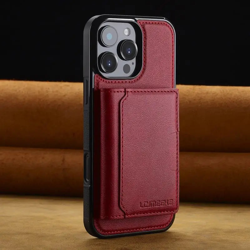 Funda de cuero para iPhone 16 Pro Max 16E, lujosa funda tipo cartera
