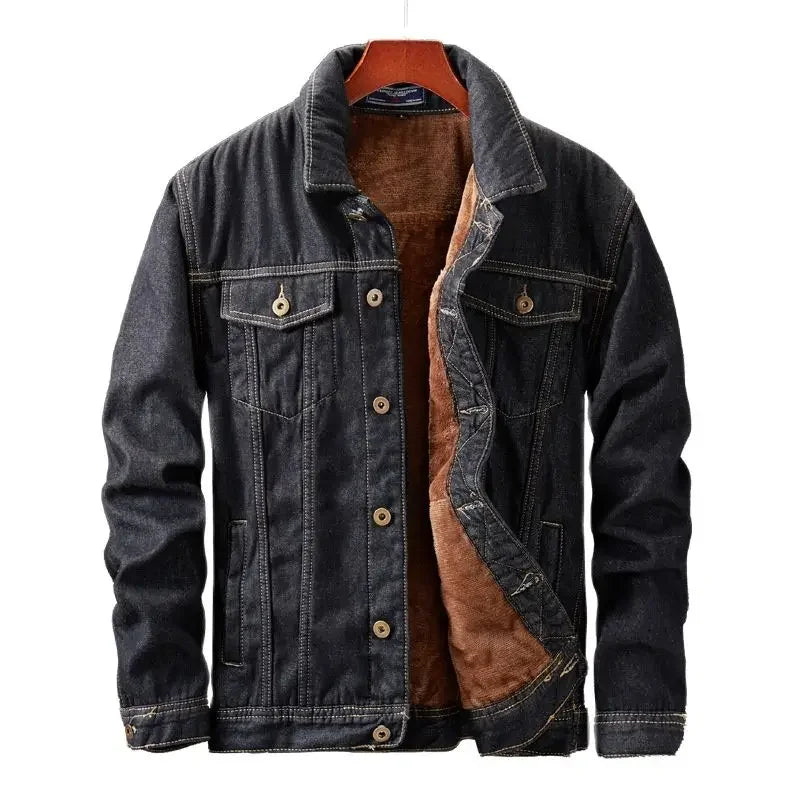 Chaquetas vaqueras de invierno para hombre, abrigos gruesos