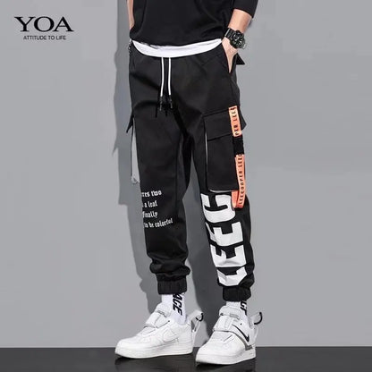 Pantalones cargo con cordón y múltiples bolsillos, pantalones cargo