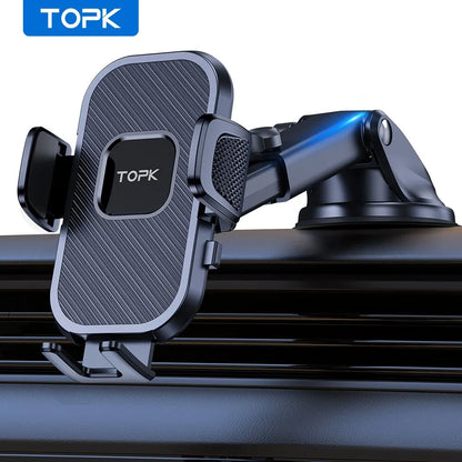 Soporte de teléfono para coche TOPK, soporte de gravedad para iPhone