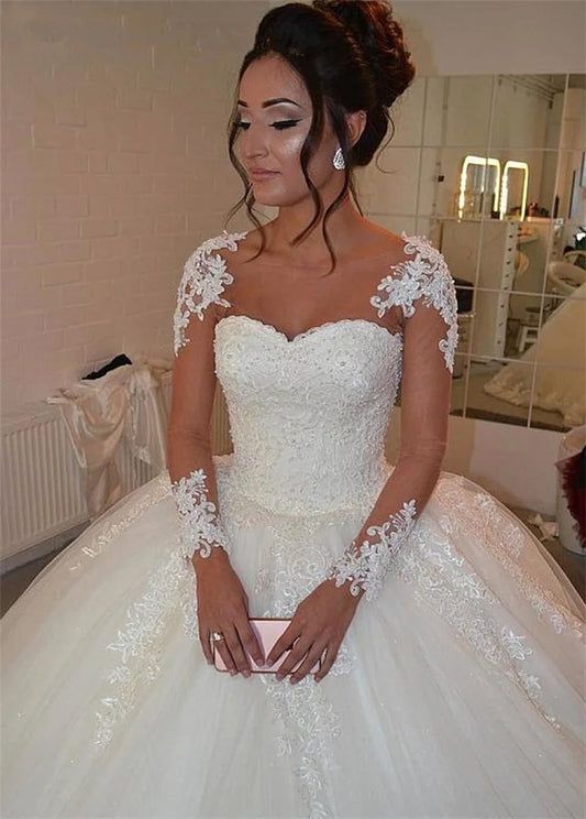 Vestidos de novia personalizados de manga larga