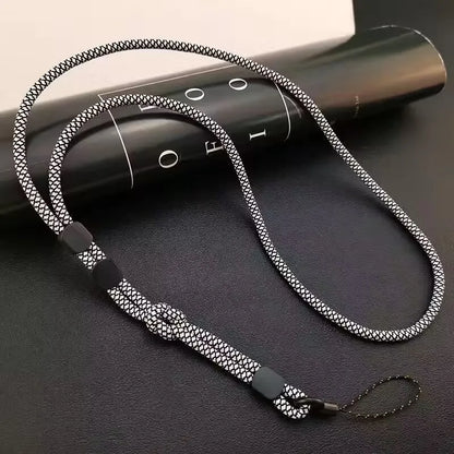 Cadena larga para colgar en el cuello, tejida a mano, para teléfono móvil