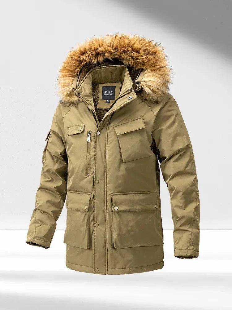 Parkas cortavientos, abrigo resistente al frío con relleno de algodón para hombre