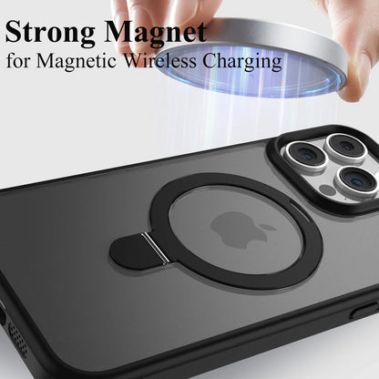 Funda magnética para teléfono móvil con soporte de anillo para iPhone 16,