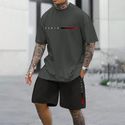 Conjunto de camiseta casual 3D para hombre, ropa deportiva de talla grande