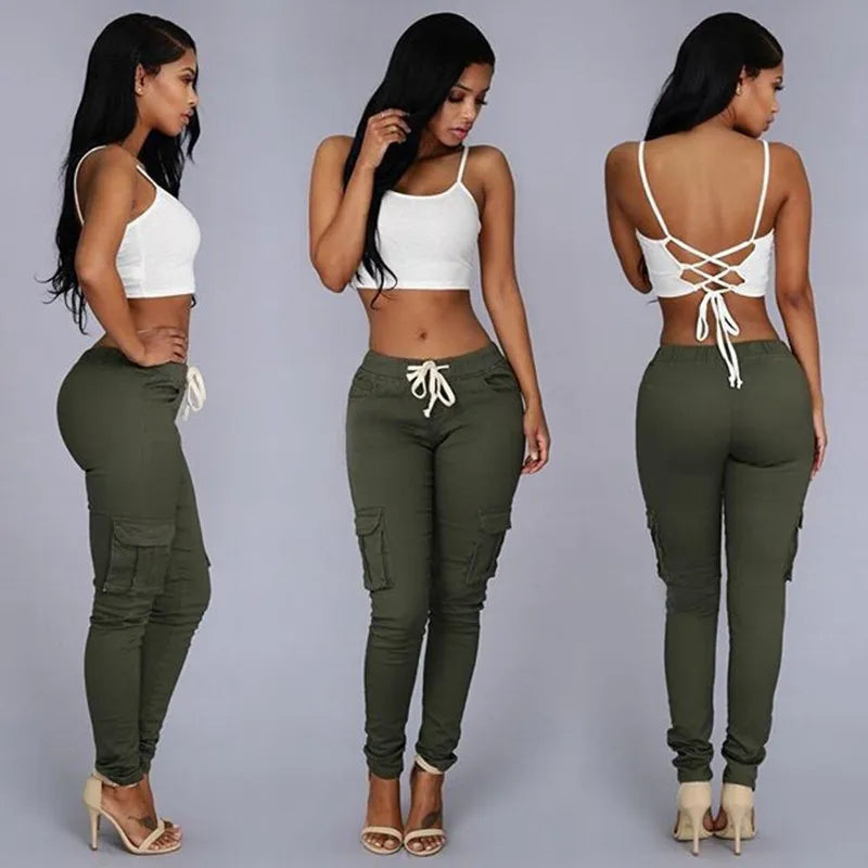 Pantalones de tubo ajustados para mujer, pantalones casuales