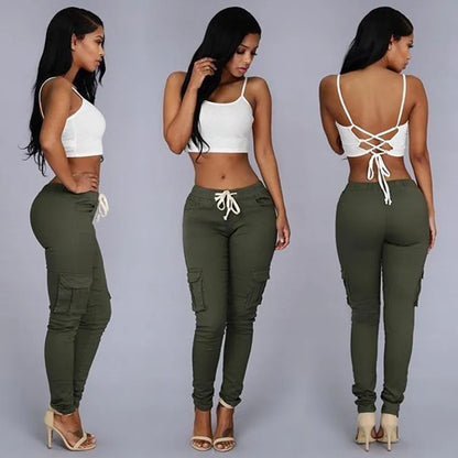 Pantalones de tubo ajustados para mujer, pantalones casuales