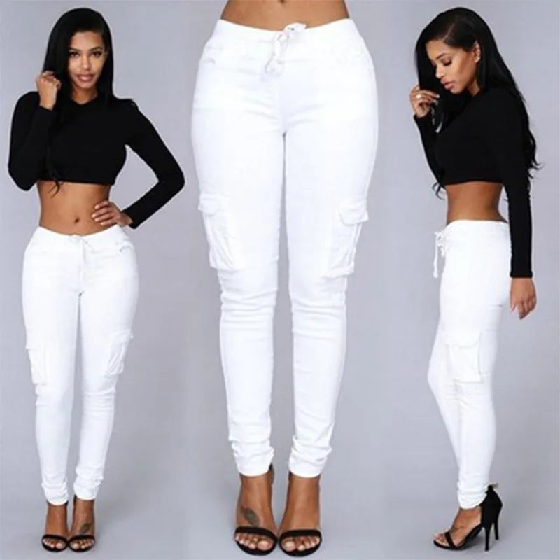 Pantalones de tubo ajustados para mujer, pantalones casuales