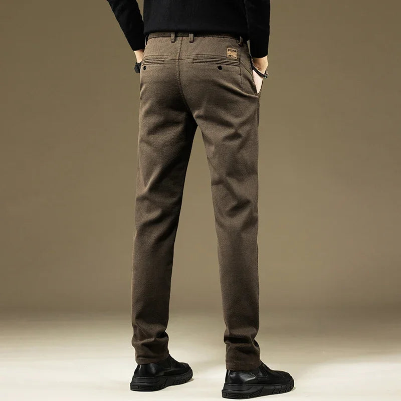 Pantalones KUBRO para hombre, informales, de algodón, color liso
