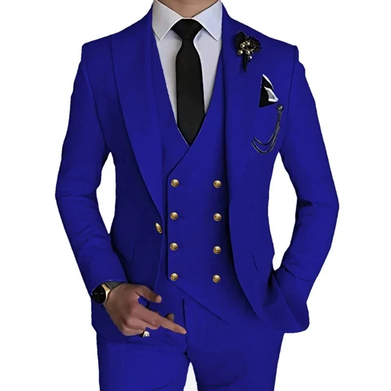 Trajes de moda para hombre, 3 piezas, estilo boutique, de ocio