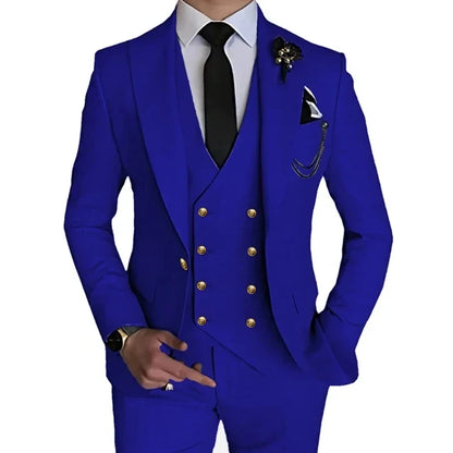 Trajes de moda para hombre, 3 piezas, estilo boutique, de ocio