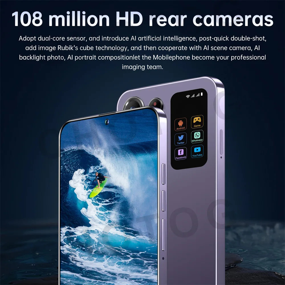 Teléfonos celulares S+ 25 Ultra Original 7.3HD 5G Dual SIM Smartphone