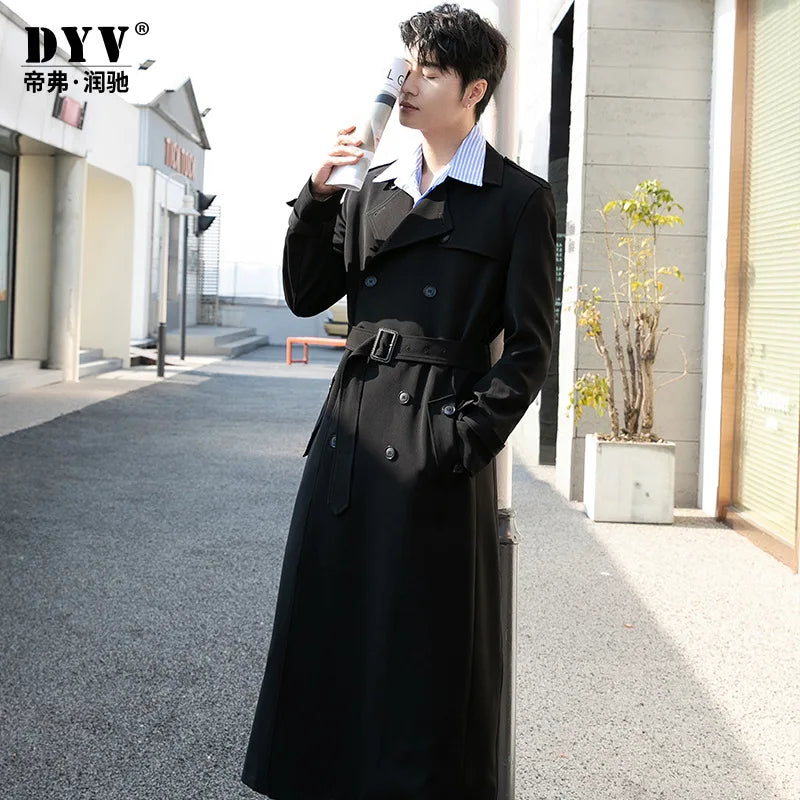 Gabardina de primavera y otoño para hombre, estilo británico elegante