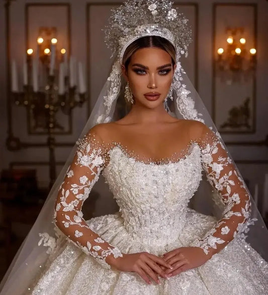 Vestidos de novia de princesa de lujo, vestido de novia vintage