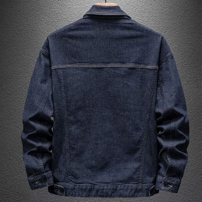 Abrigo vaquero para hombre, chaqueta vaquera gris