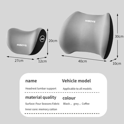 Reposacabezas/soporte lumbar para coche, almohada para el cuello