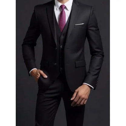 Traje (Blazer + Chaleco + Pantalones) para hombre, estilo británico
