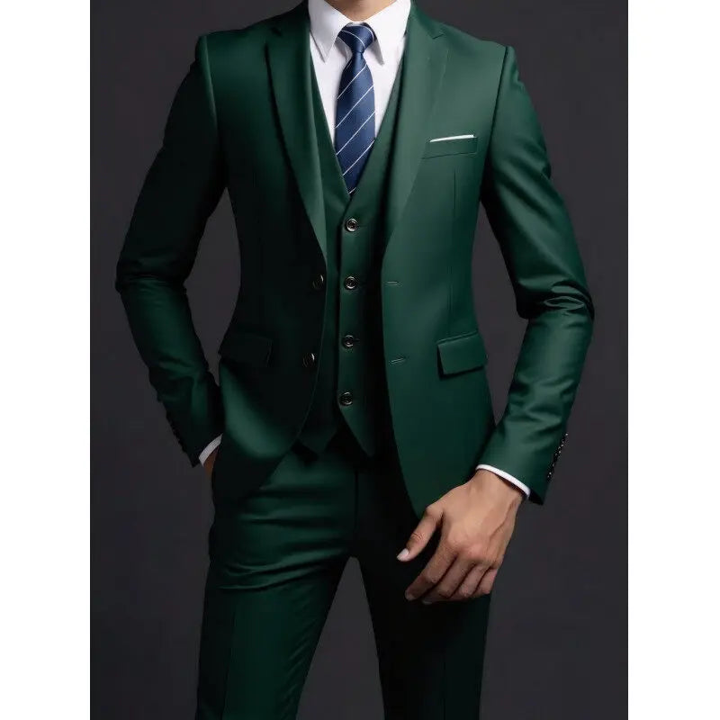 Traje (Blazer + Chaleco + Pantalones) para hombre, estilo británico