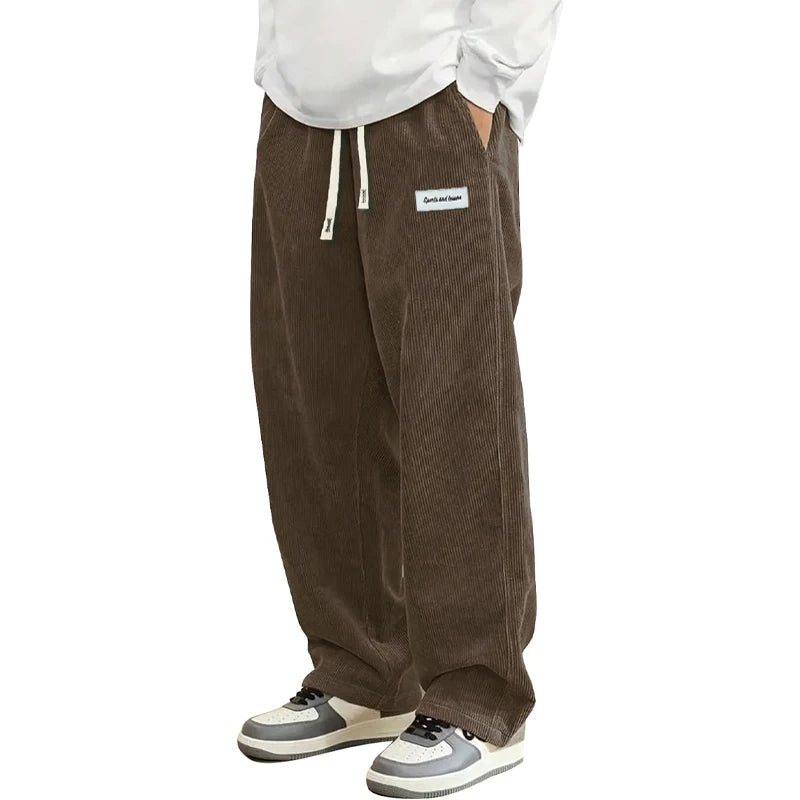Pantalones casuales de pana de otoño para hombre, pantalones de chándal