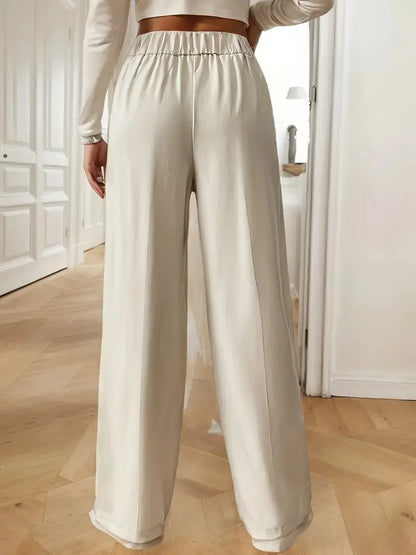 Pantalones anchos de cintura alta para mujer - Novedad 2025