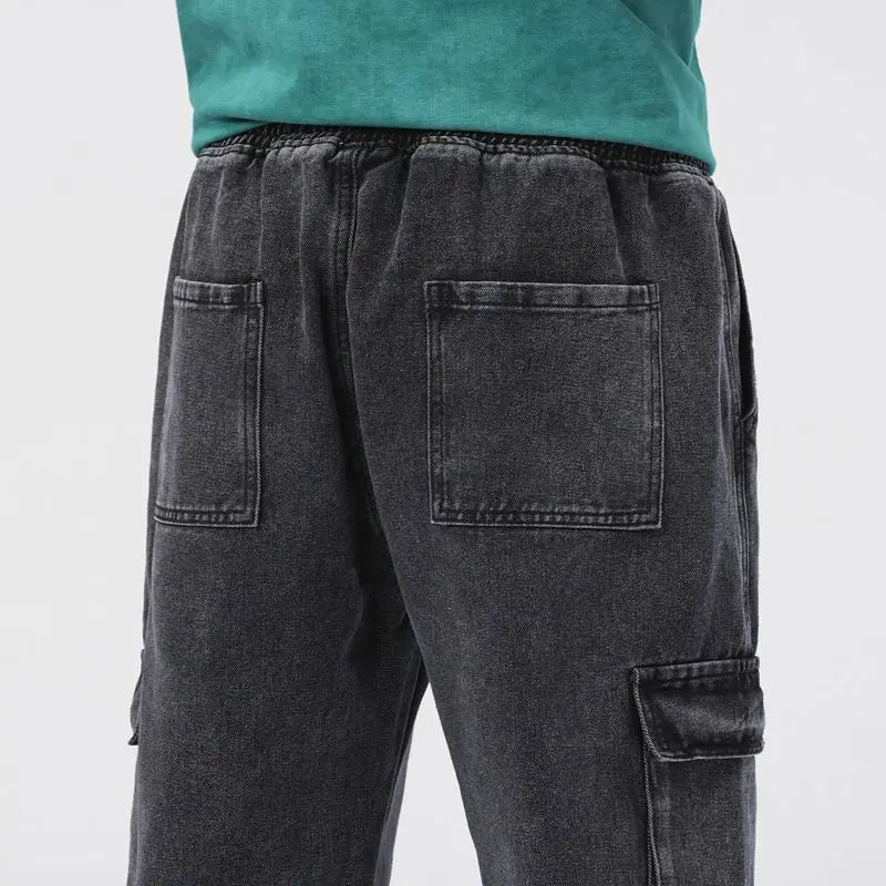 Pantalones vaqueros cargo rectos y holgados para hombre