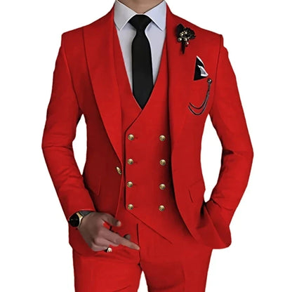 Trajes de moda para hombre, 3 piezas, estilo boutique, de ocio