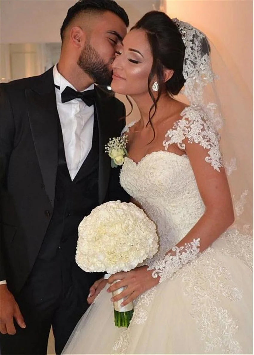Vestidos de novia personalizados de manga larga