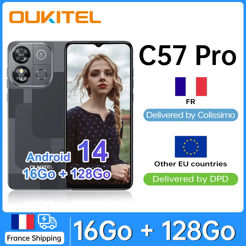 Teléfono inteligente OUKITEL C57 Pro 4300mAh 4G 16GB (4 + 12) RAM / 128GB