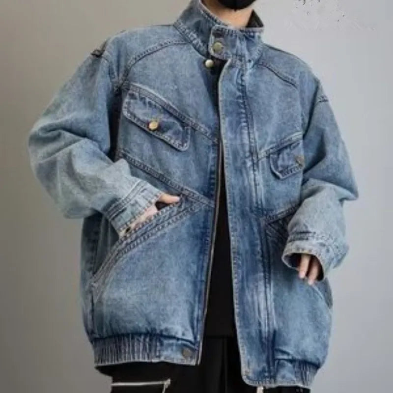 Chaqueta vaquera para hombre, primavera otoño