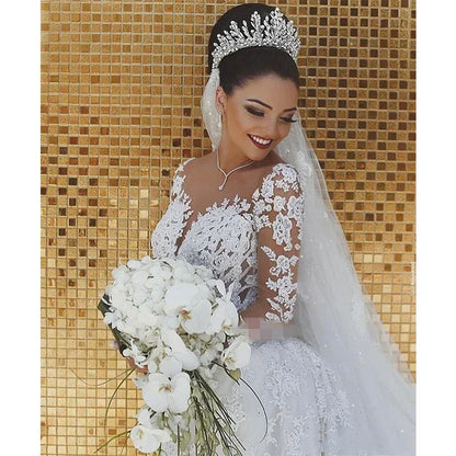 BIAOFEI Vestidos de novia de encaje personalizados, estilo sirena