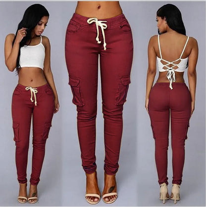 Pantalones de tubo ajustados para mujer, pantalones casuales