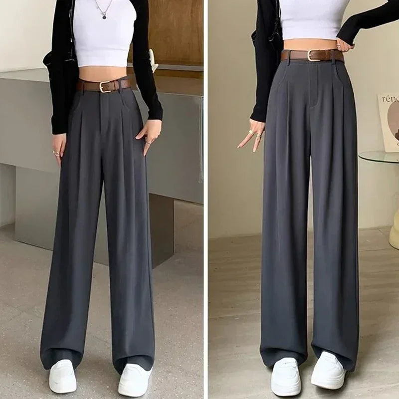 Pantalones de traje de moda para mujer, transpirables, holgados