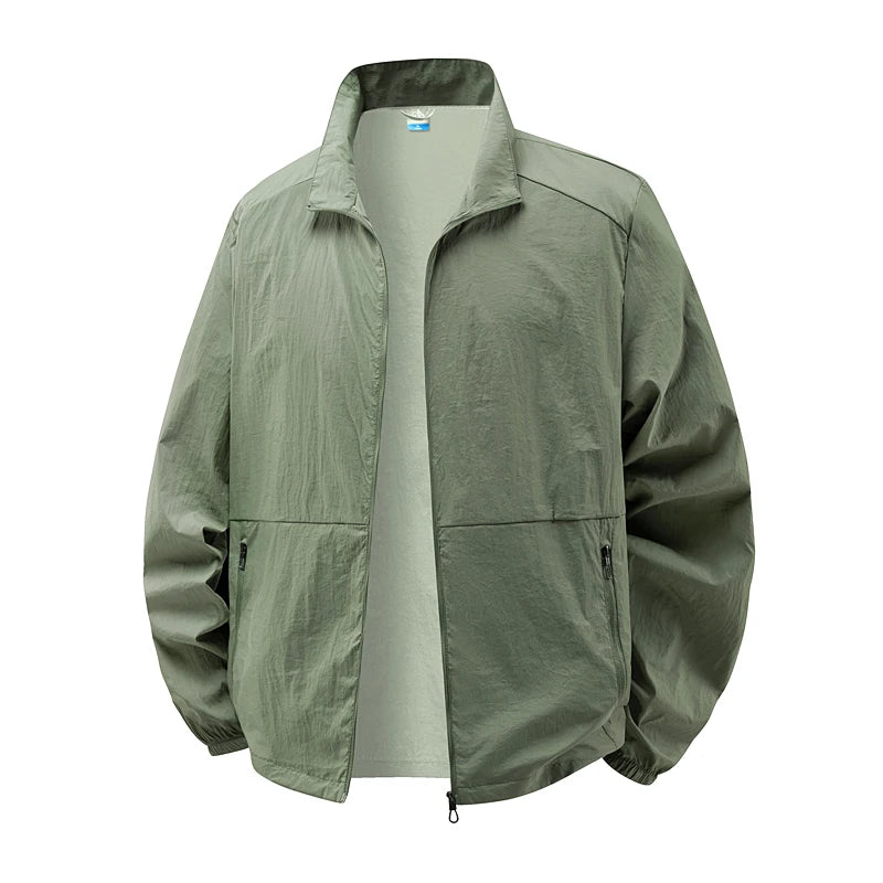 Chaqueta de senderismo ligera e impermeable de verano para hombre