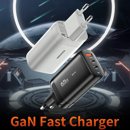 Cargador USB tipo C Essager GaN de 65 W para portátil, carga rápida PPS de 45