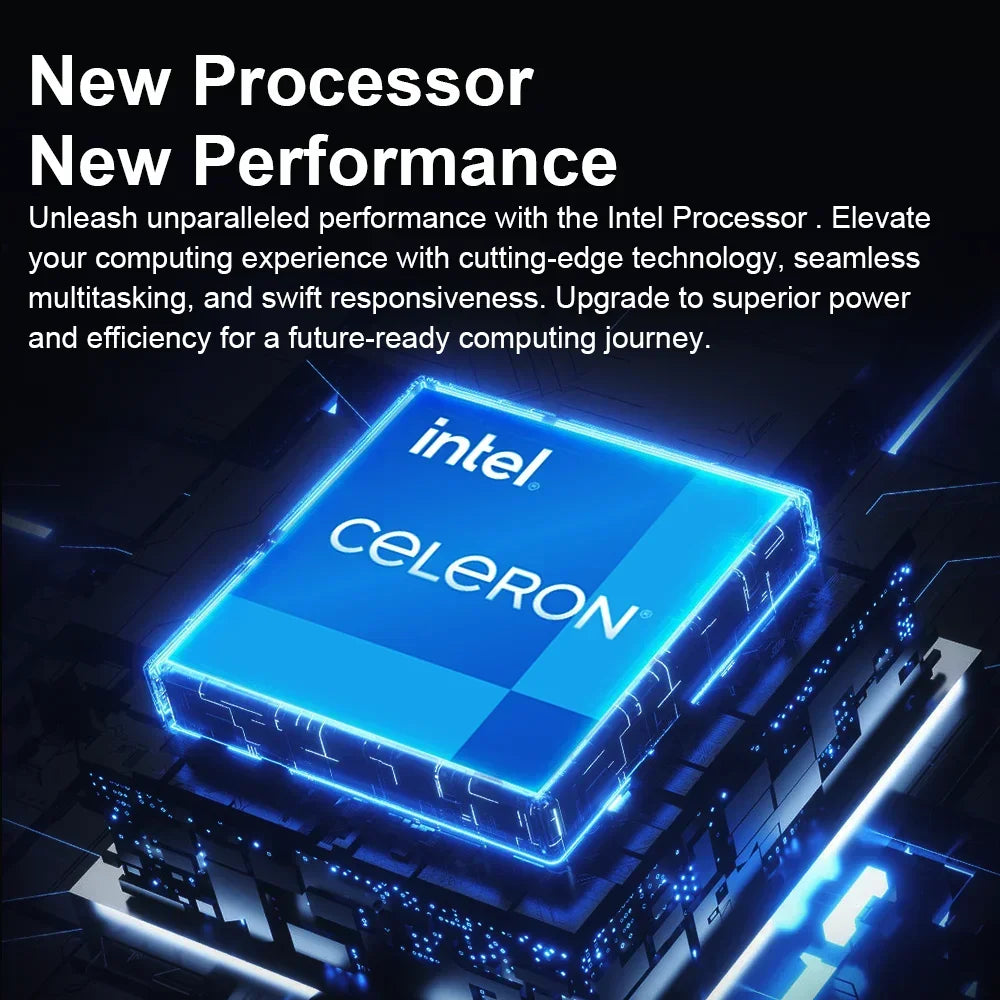 Ordenador portátil Intel Celeron N4000 de 15,6" ultradelgado, 16 GB de RAM