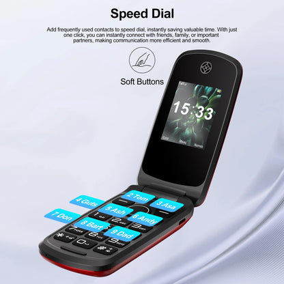 Teléfono móvil plegable SERVO F4 con 2 SIM, modo de espera, grabación
